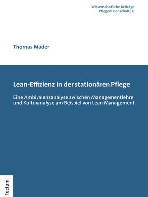 cover image of Lean-Effizienz in der stationären Pflege